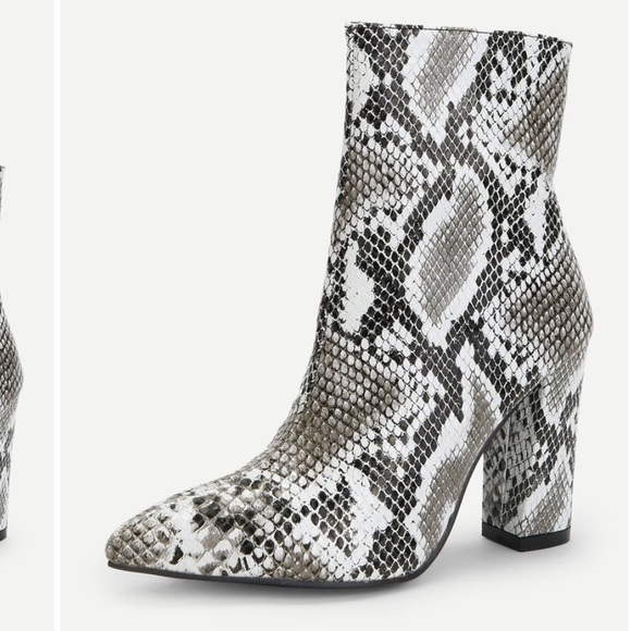 Snakeskin Side Zipper Boots - Picture 3 of 7